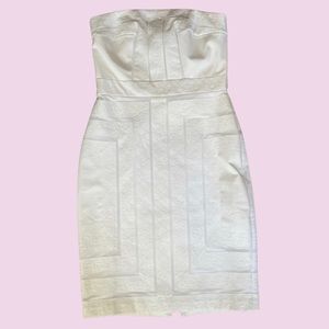 WHBM | White Embroidered Strapless Dress